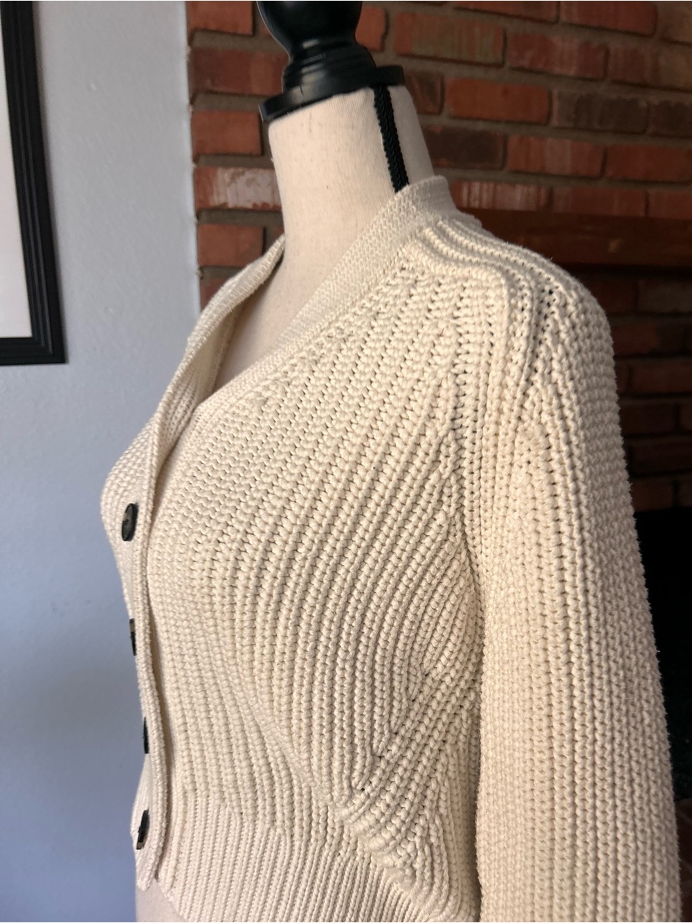 Everlane The Texture Cotton Cardigan in Canvas Sz XS - Picture 6 of 9